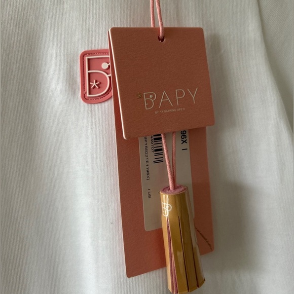 NWT BAPY by A Bathing Ape White Logo Tee | Size M | $129 Retail - Picture 6 of 7